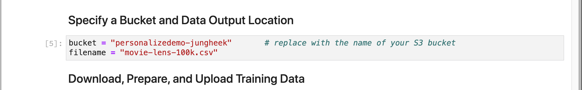 Change a bucket name